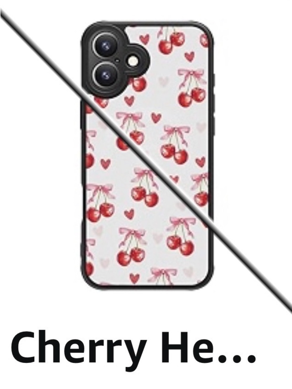 For IP 17 case cherry heart pattern wireless charging compatible shockproof